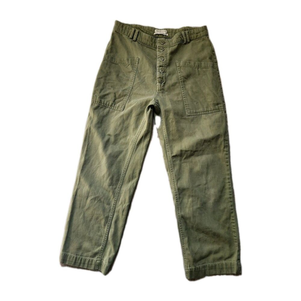 Urban Outfitters Olive Green Utility Pants Womens US 6 High Rise Button Fly GUC
